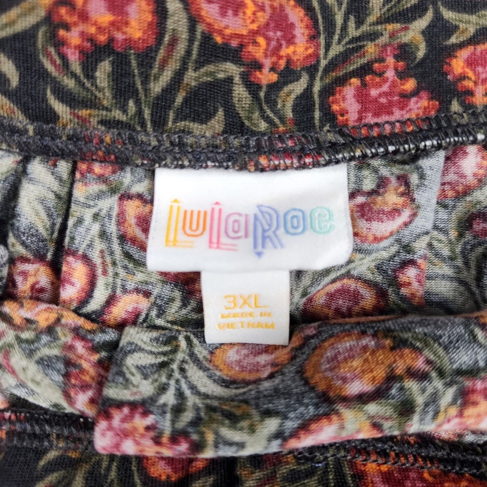 LuLaRoe Madison Skirt 3XL NWT Floral Pleated Pocket Knee Length Plus Size Boho - Picture 3 of 5